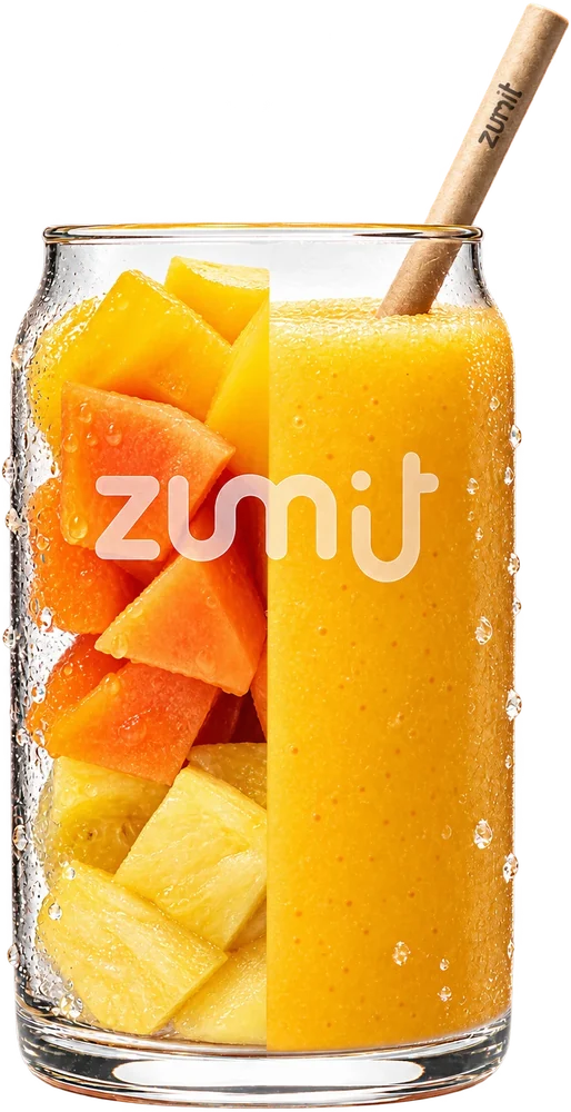 Smoothie Caribbean Passion de Zumit: Mango, Papaya, Piña