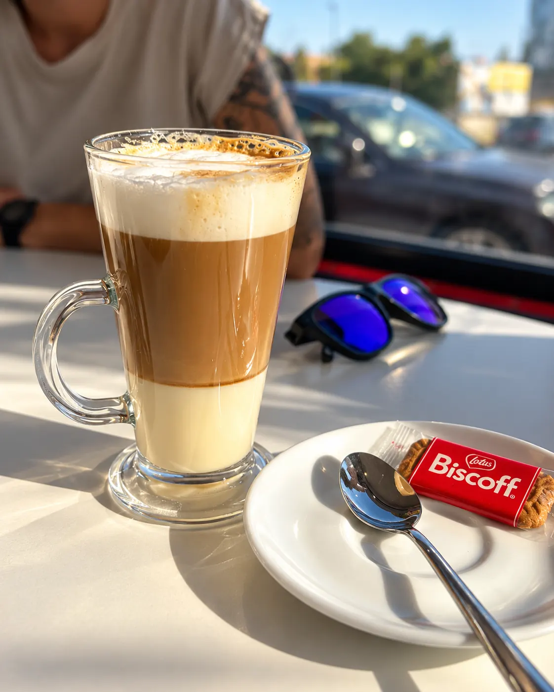 Latte macchiato con galleta Biscoff