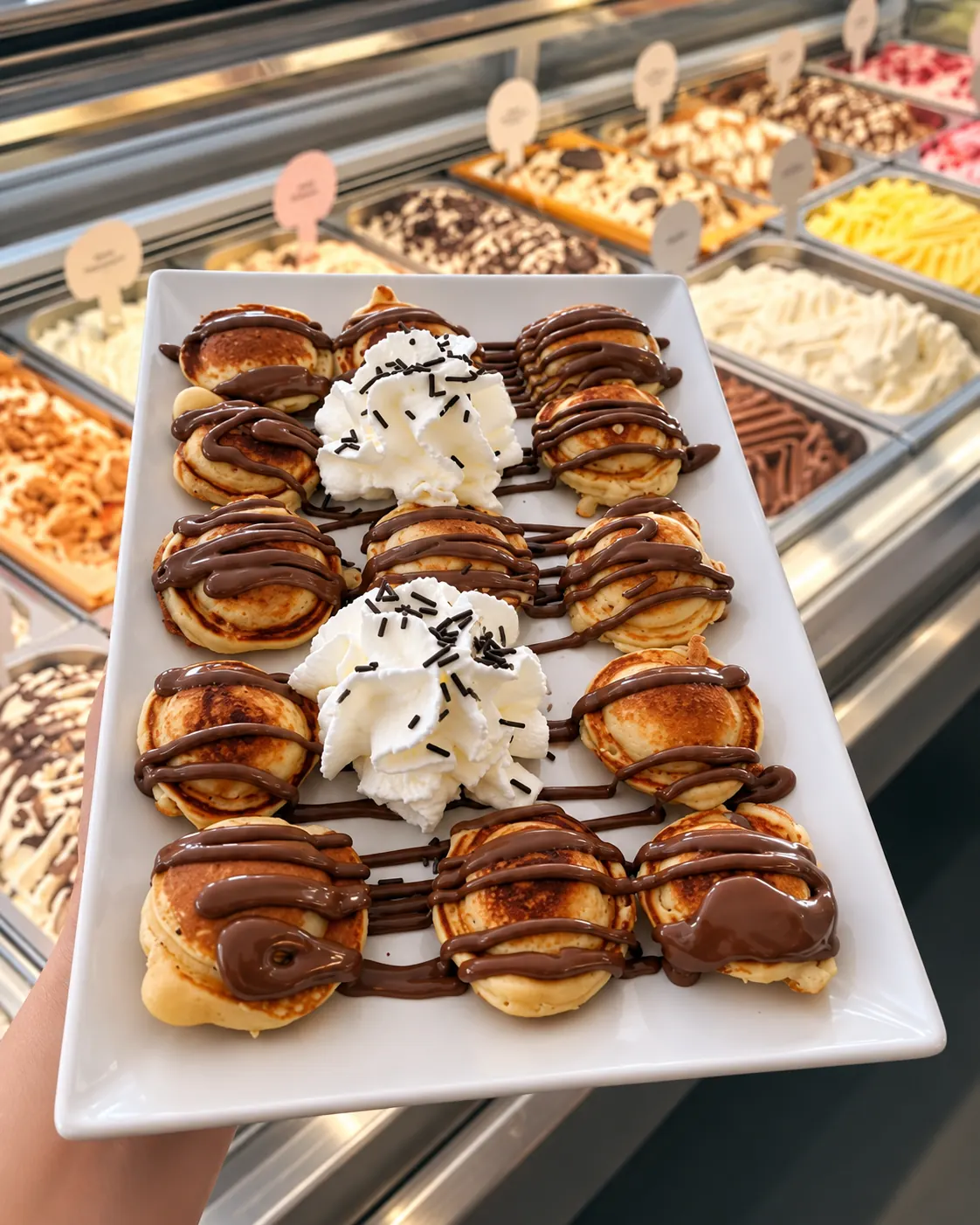 Mini tortitas con Nutella y nata