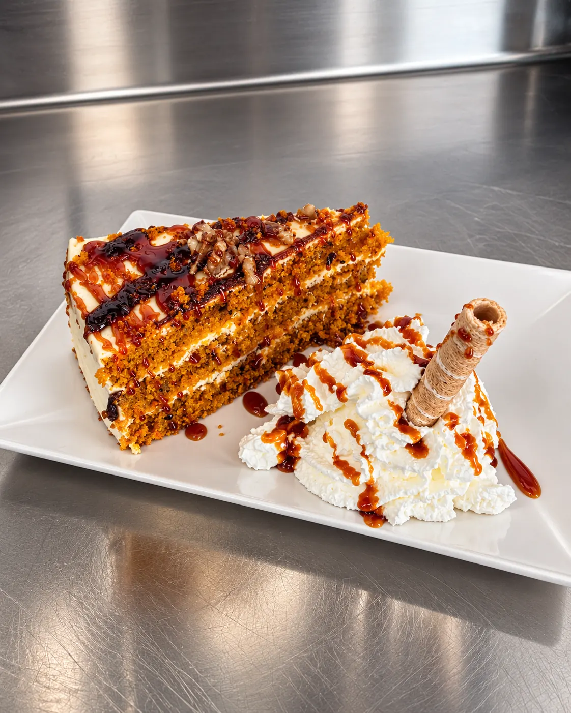 Tarta de zanahoria con nata